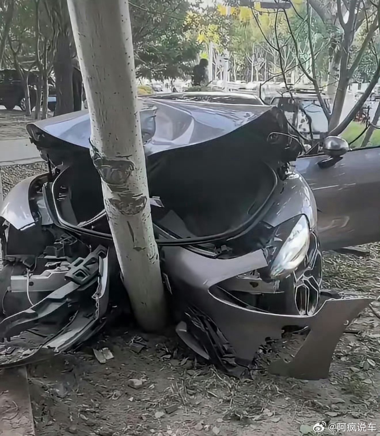 小米汽车高速撞树后驾驶员安全，光看图片都知道撞击的剧烈程度了，但是在这种情况下座