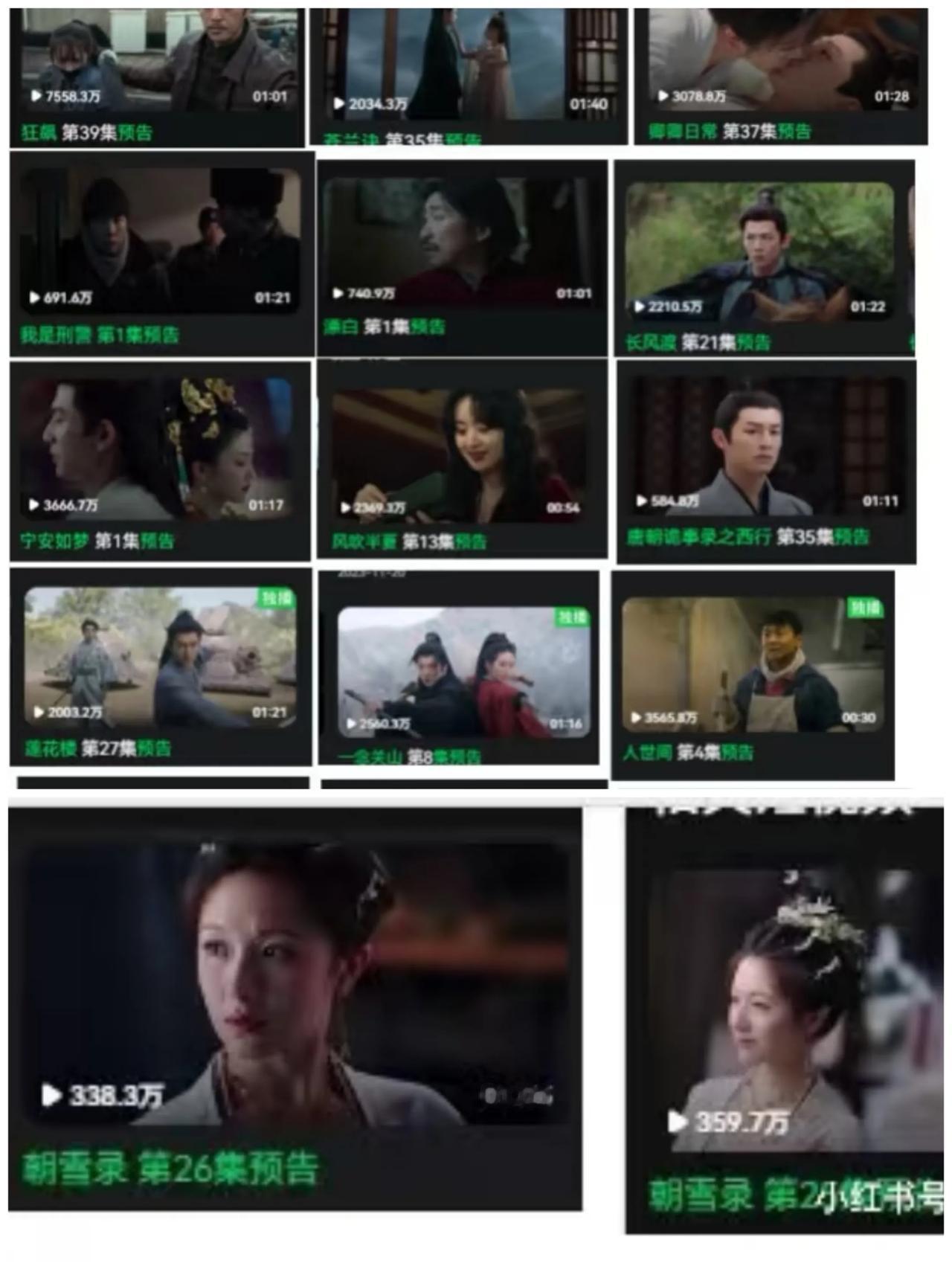 别的剧预告片播放量几千万。造假录三百万。沉默的路人不看预告。