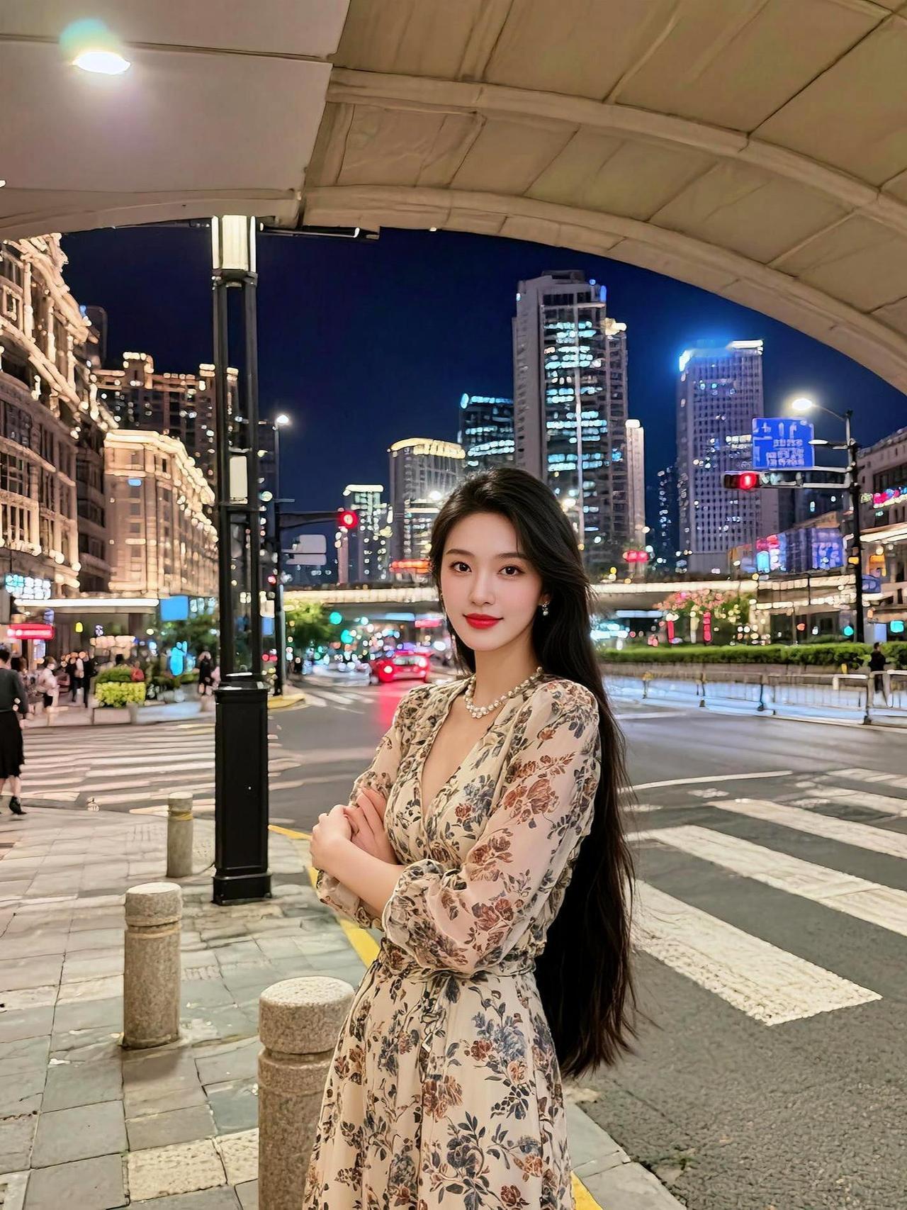 AI都市夜景写真  抖音ai创作