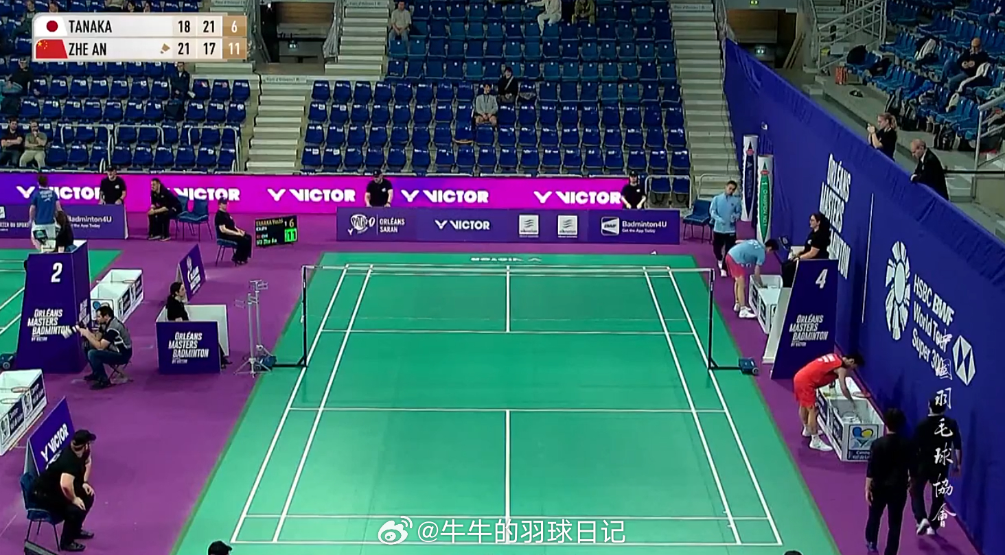 男单 1/8赛 田中涌士 18-21 21-17 6-11 胡哲安2026年奥尔