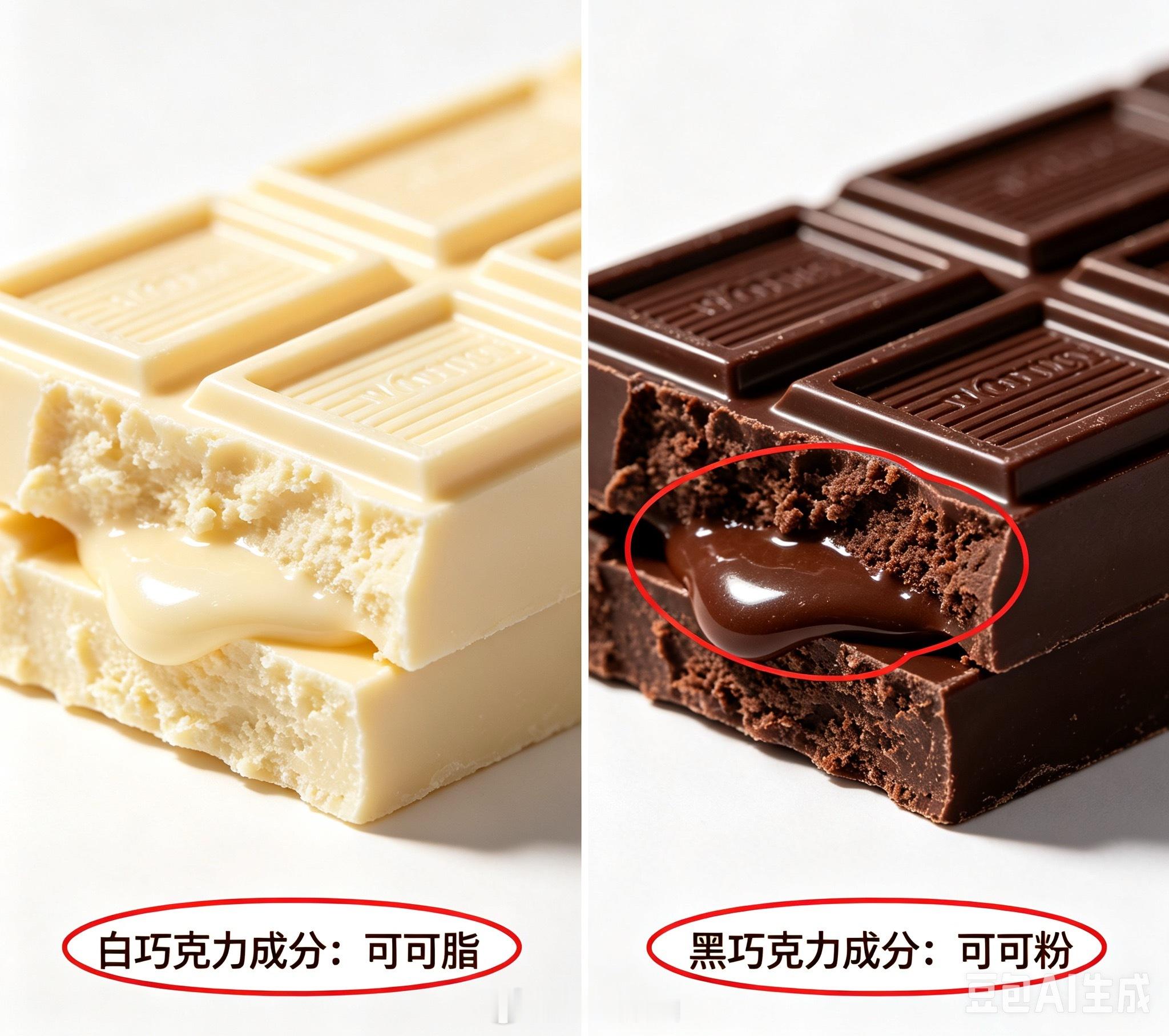 白色的巧克力其实不算真正的“巧克力”，因为它不含可可粉，只含可可脂、糖和奶。真正