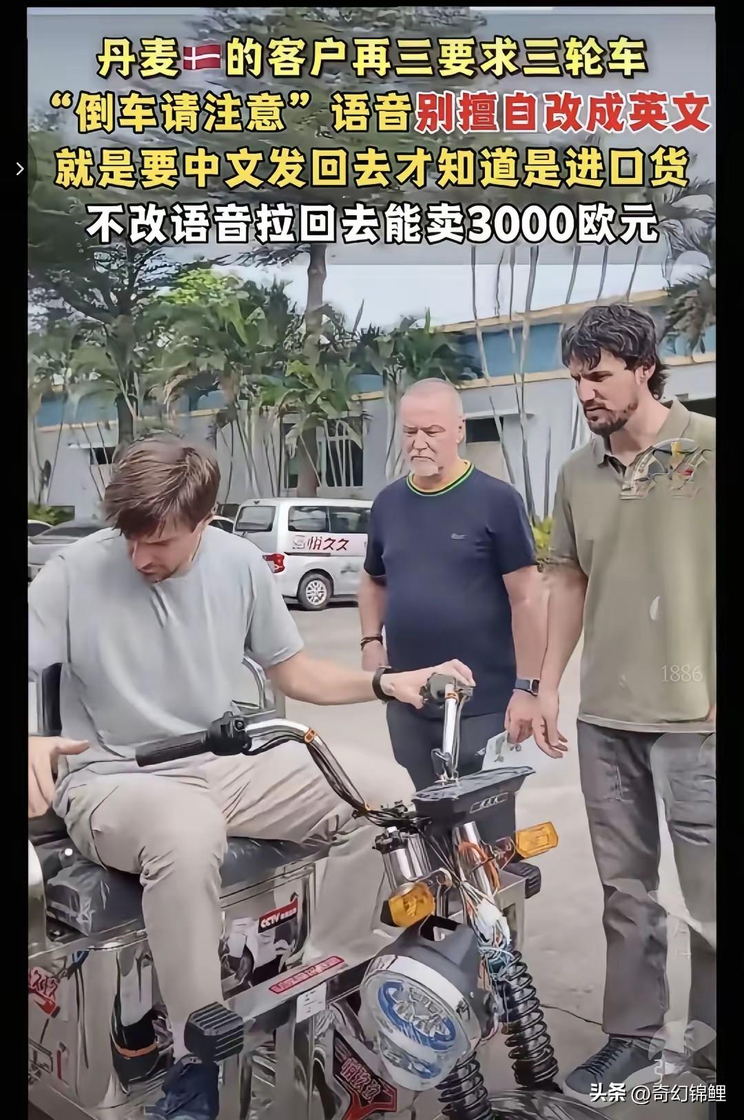 国产三蹦子火到丹麦，最魔幻的不是涨价，而是老外对“中文语音”的执着。

3000