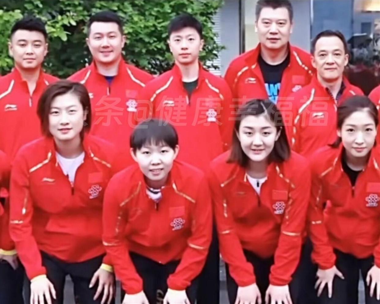 这张合照中，我只认出了4朵金花：发型犀利的丁宁，龙眉凤目的陈梦，柔发覆额的朱雨玲