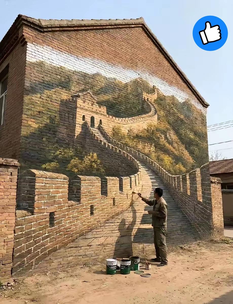 吴承言属实厉害了，前面画的天安门火了，最近又画的长城，不得不说这绘画水平是真的高