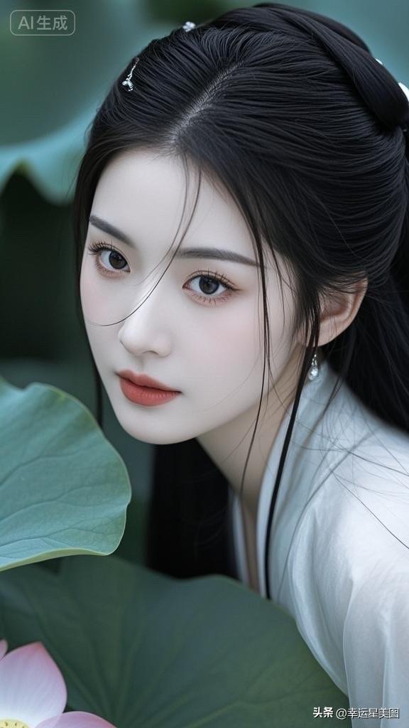 “古风少女与荷塘的浪漫邂逅”🌸💐🌹