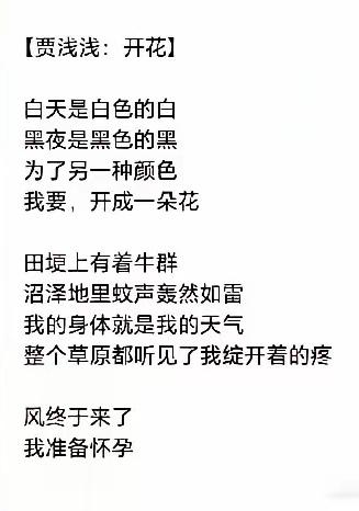 据说这首诗获奖了，我读了一遍，作为普通人的我，确实领会不到她所描写的“奥妙”，都