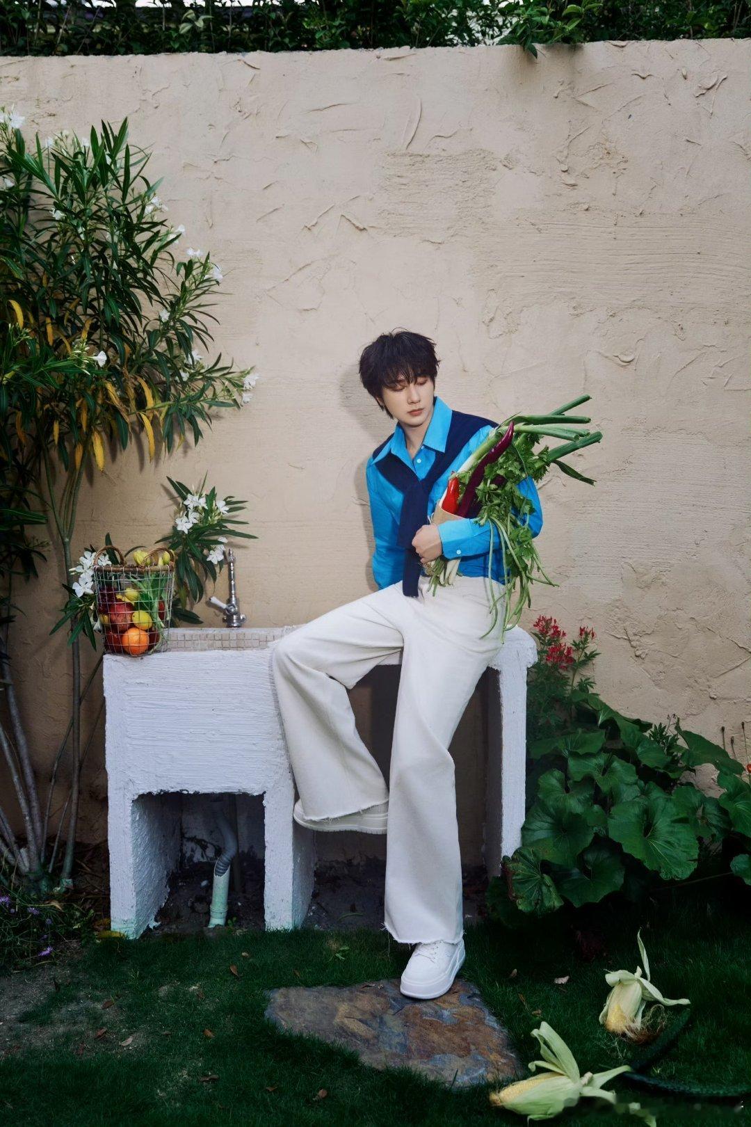 李宏毅生日写真，清新的蓝友风