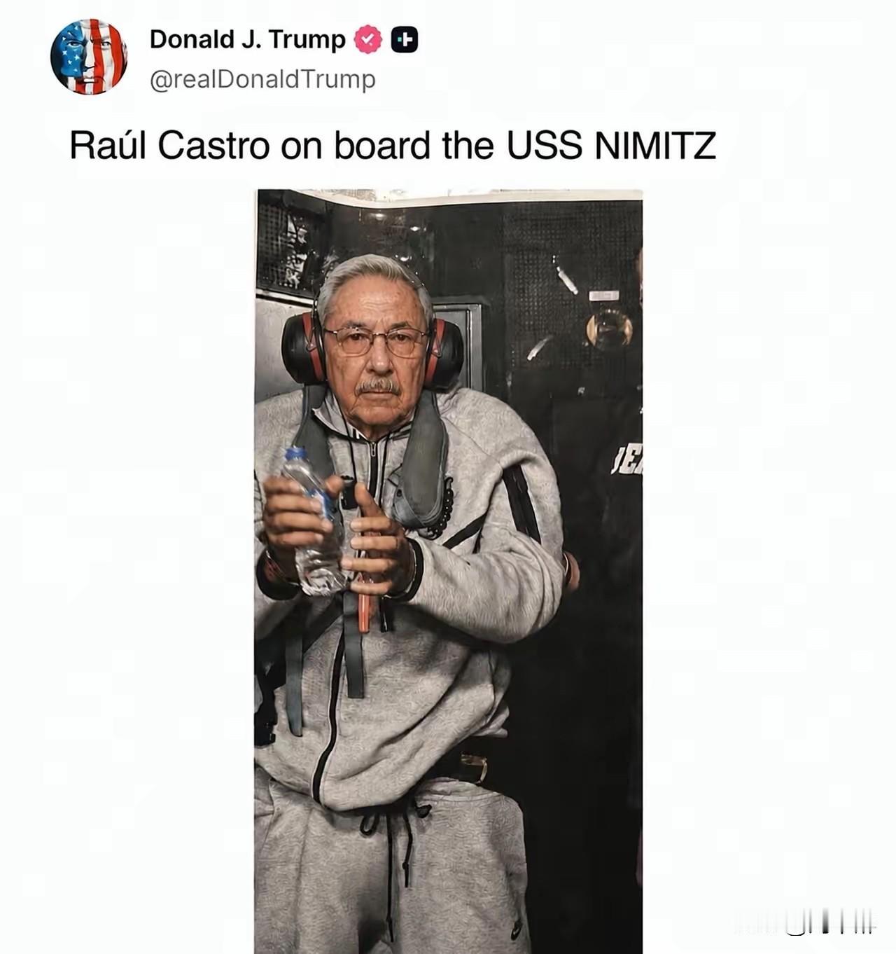 两张梗图皆出自懂王之手！
只是，采用“马杜罗被抓”的模板，调侃古巴前领导人劳尔 