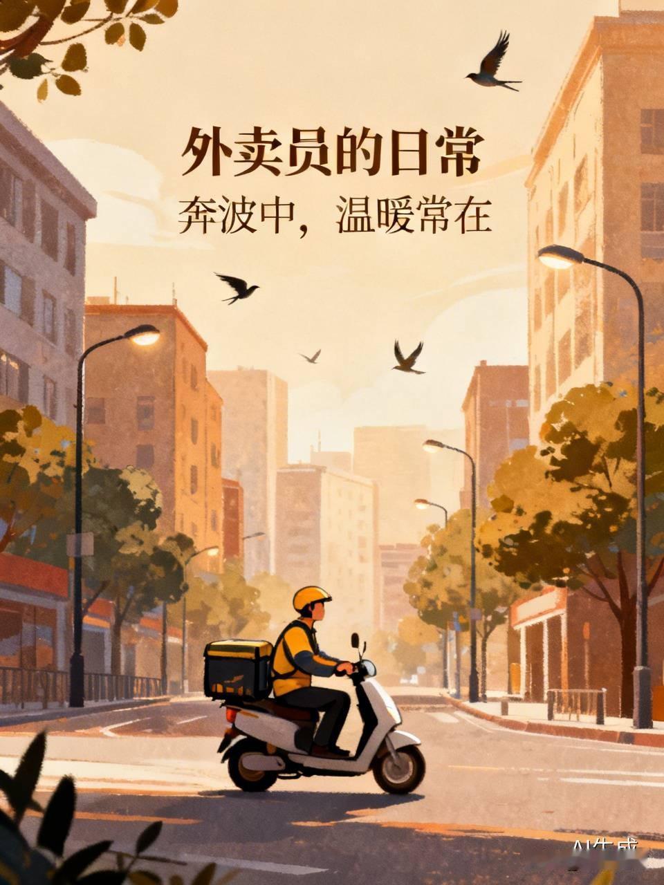外卖员工作辛苦是毋庸置疑的。夏天顶着大太阳，浑身能湿透；冬天寒风凛冽，手脚都能被