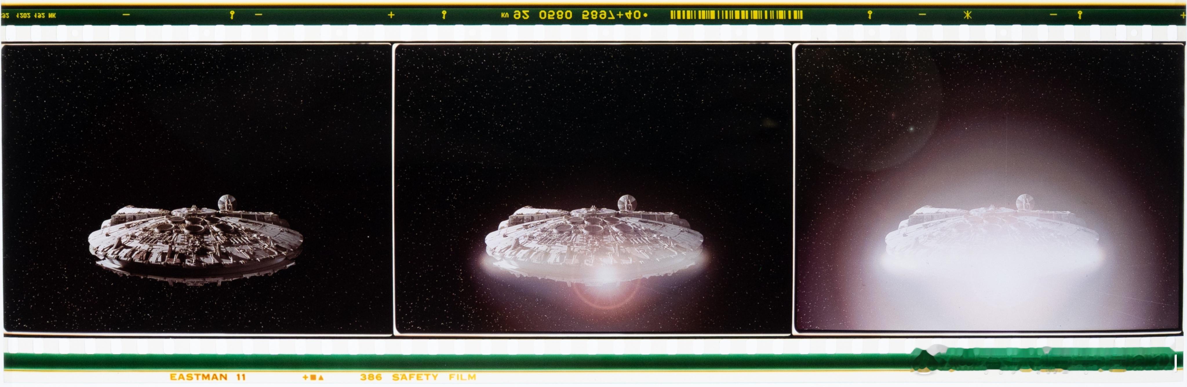 70mm胶片IMAX上的千年隼和歼星舰，来自于1996年的纪录片《特殊效果：一切