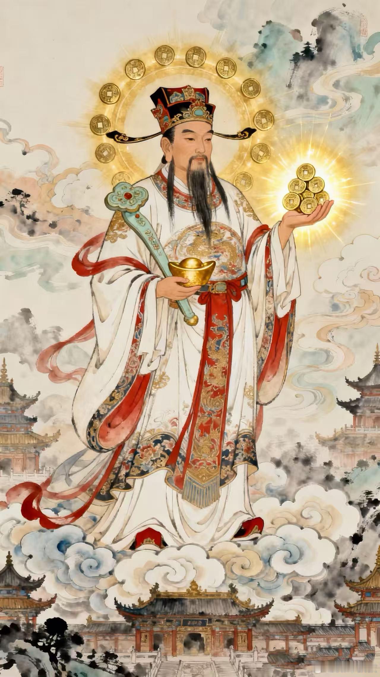 财神到，静心祈财运亨通、福泽绵长。愿钱财来路正当安稳，付出皆有丰厚回报。守好本心