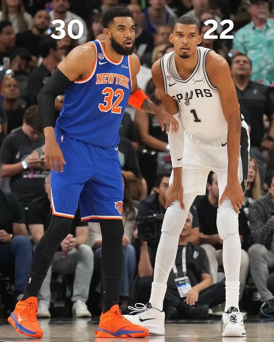 🤔ESPN晒马刺尼克斯球员年龄数据对比：青年队对阵成熟老将ESPN晒出马刺与尼