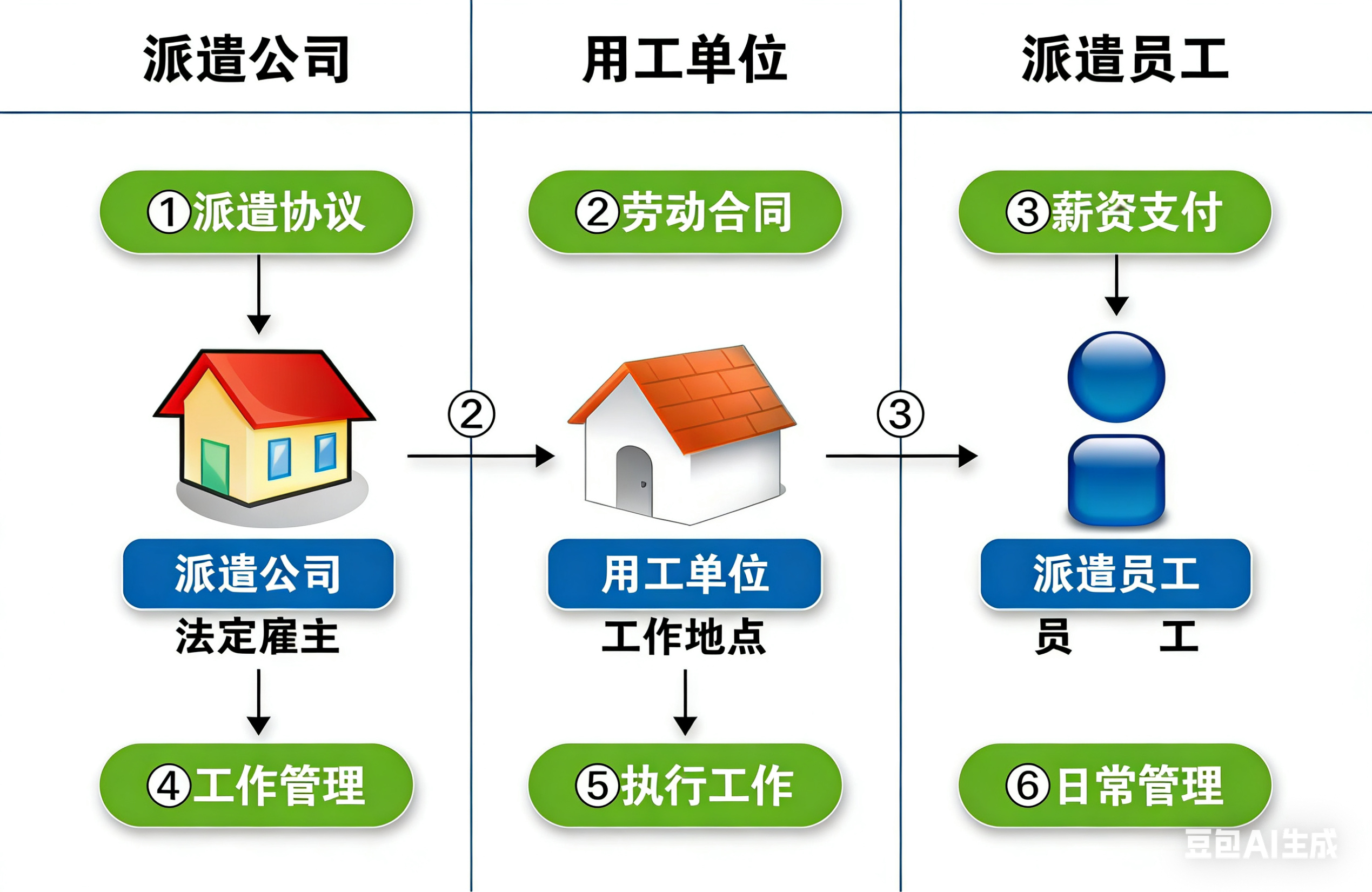 恭喜你发明了劳务派遣 一图看懂劳务派遣，劳务派遣很大程度上解决了用工单位需要用人