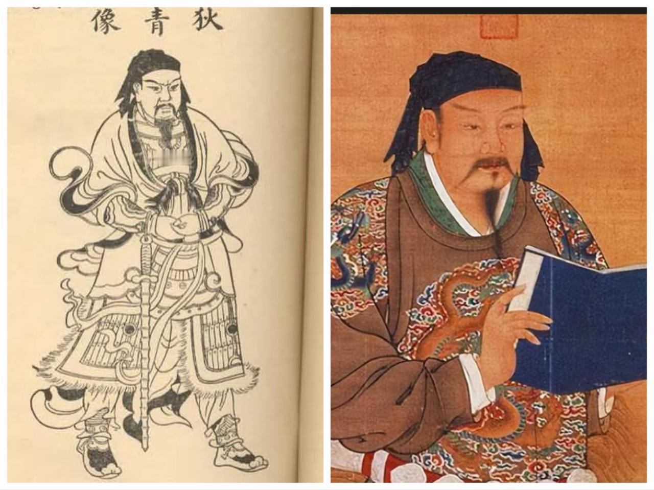 画师把狄青和岳飞画得挺像的，一个北宋名将，一个南宋名将，都是冤死的。文彦博迫害狄