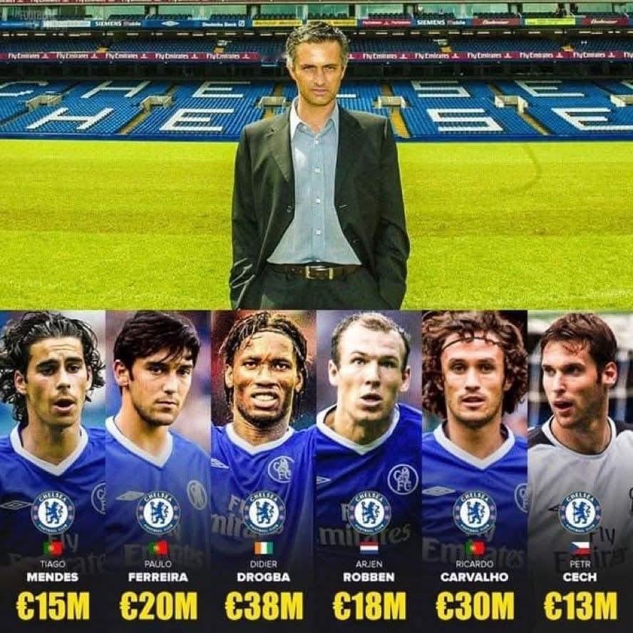 2004年切尔西给了穆里尼奥1.5亿欧元重建球队！ 