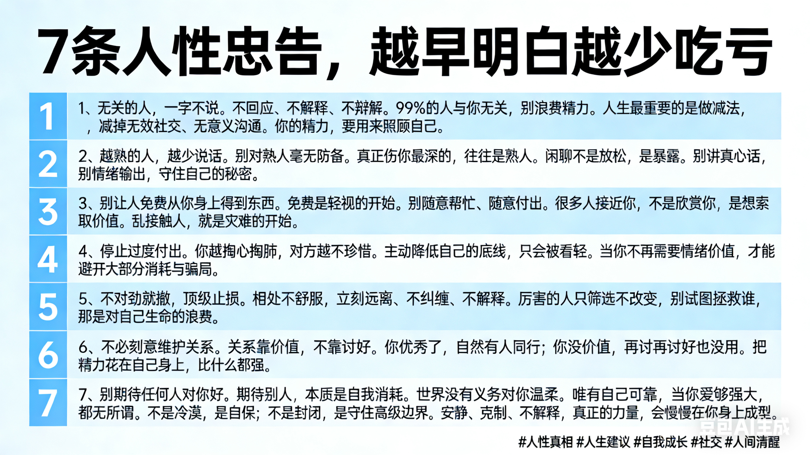 秦岭笑谈 【7条人性潜规则，活得通透的人都懂】历经世事才深知：人与人之间最好的相