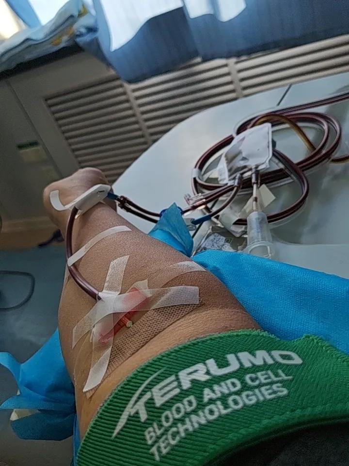 数九寒天昼影长，
朔风入户袭衣裳。
欣然捋袖临采血，
甘愿倾身送暖肠。
一脉殷红