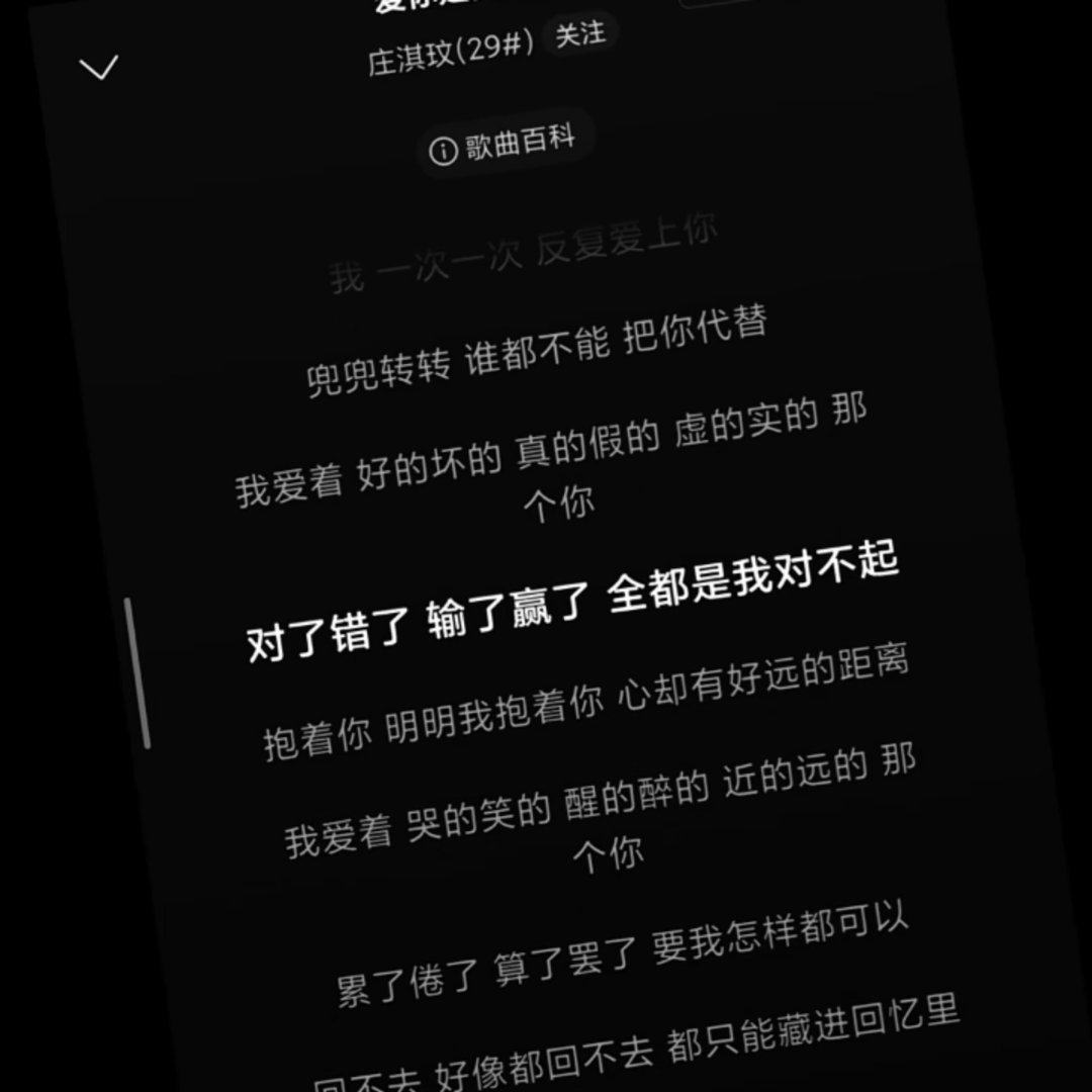 这一句歌词真的好适配奇文“我的问题，我的问题”“我错了” 