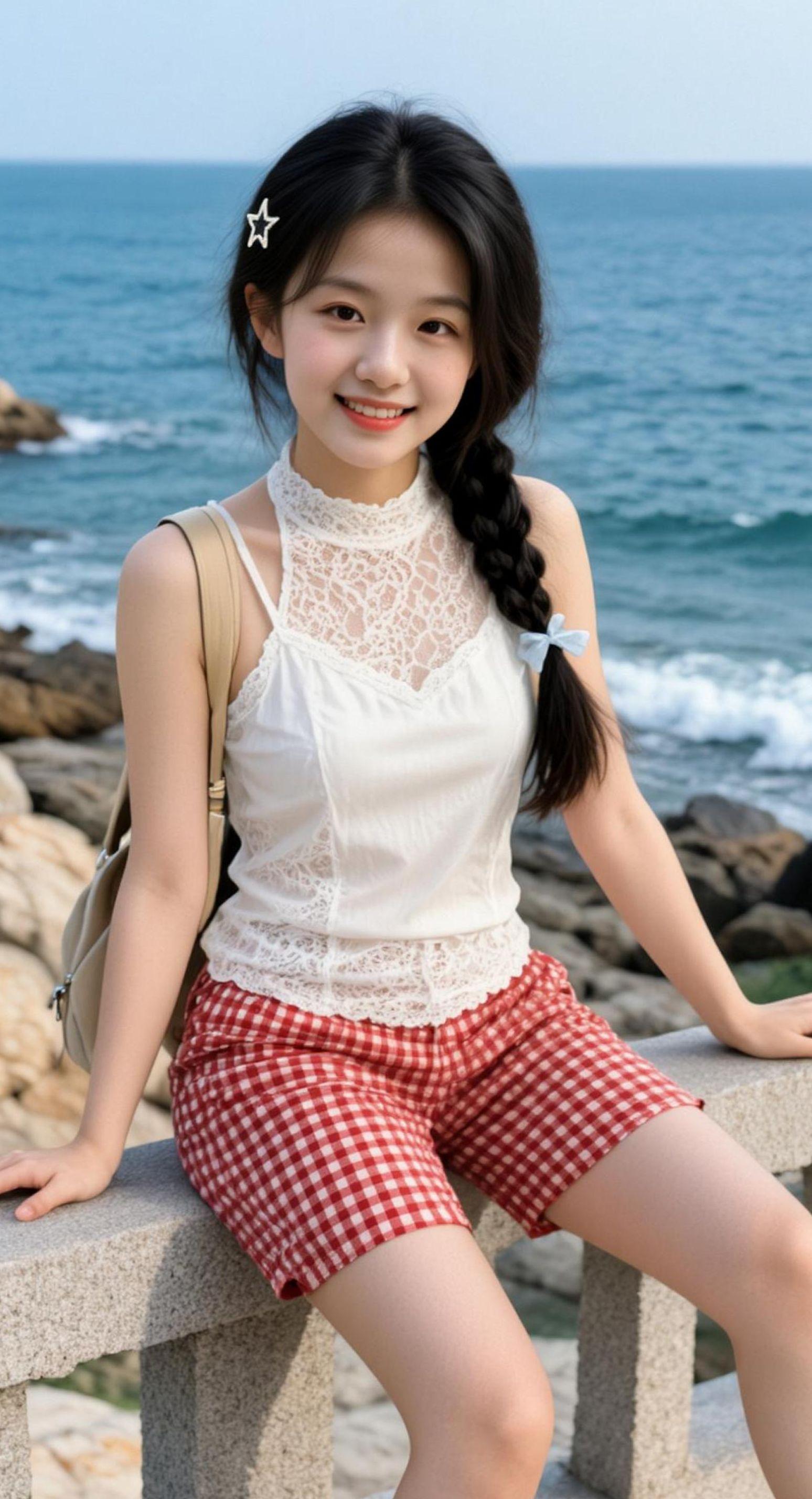 AI海滨清新照