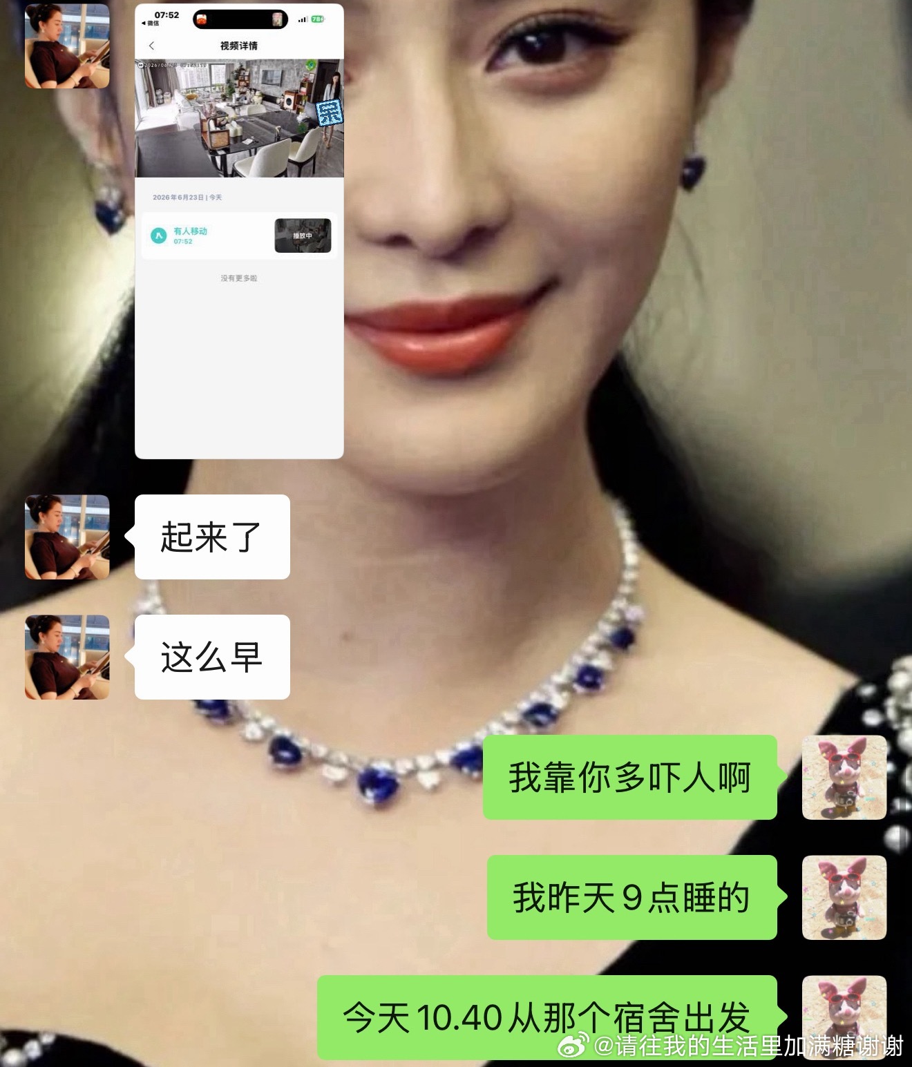 本来装监控是为了看小岛最近小岛跟老娘回东北了关注对象 就变成我了 人类小岛 