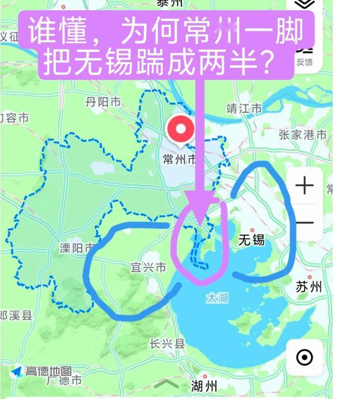 太湖的行政区划，是苏锡常千年恩怨的地理化石，苏锡常三家分湖，常州拿了最薄的一片，