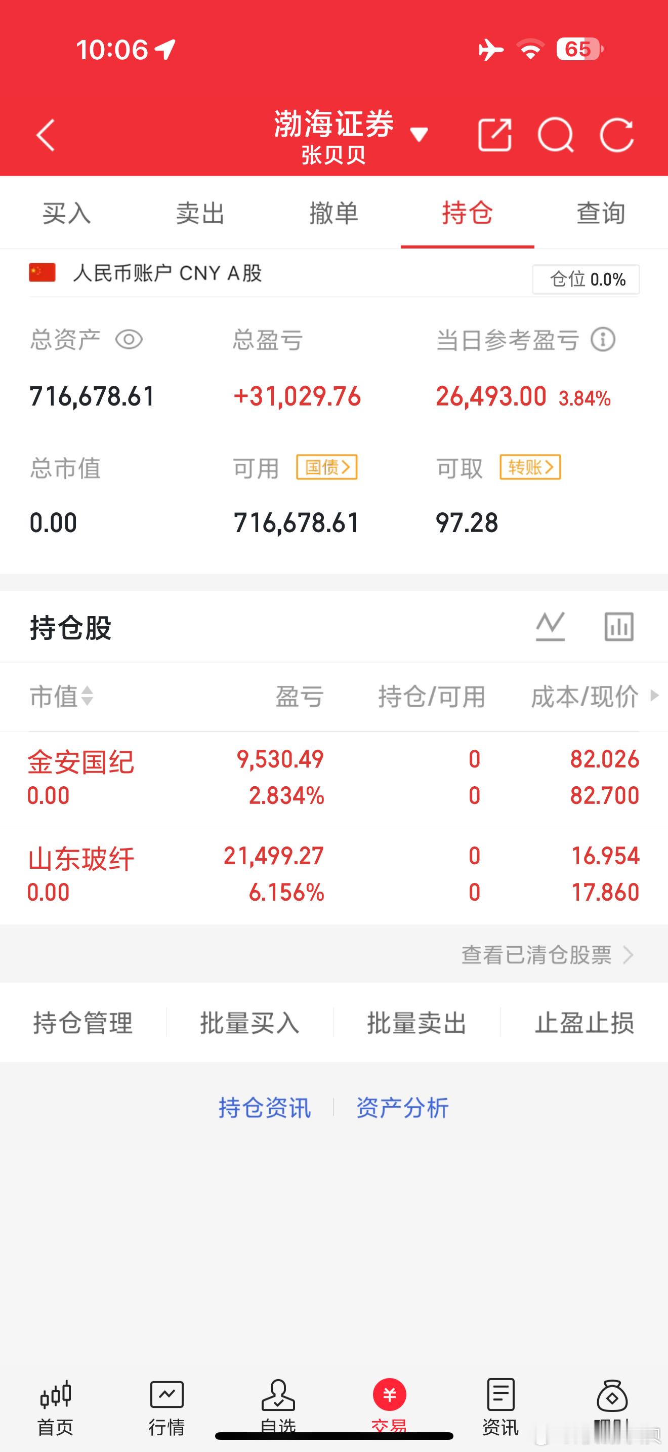 50W起步每日记卖出：金安国纪🥩2.83%卖出：山东玻纤🥩6.15%接下来会