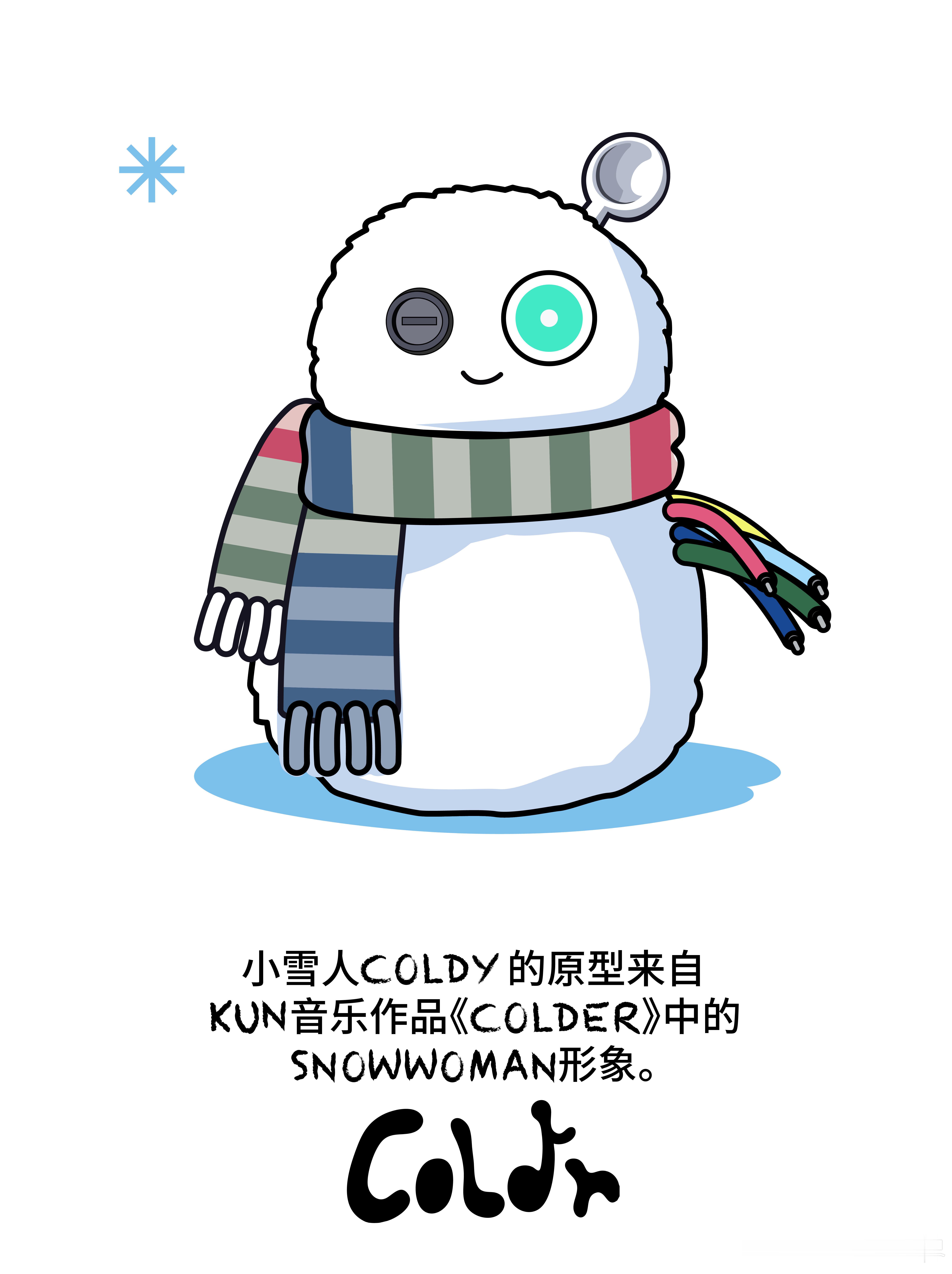 Coldy首个封面回看Colder mv依旧氛围感十足，里面的雪人Coldy如今