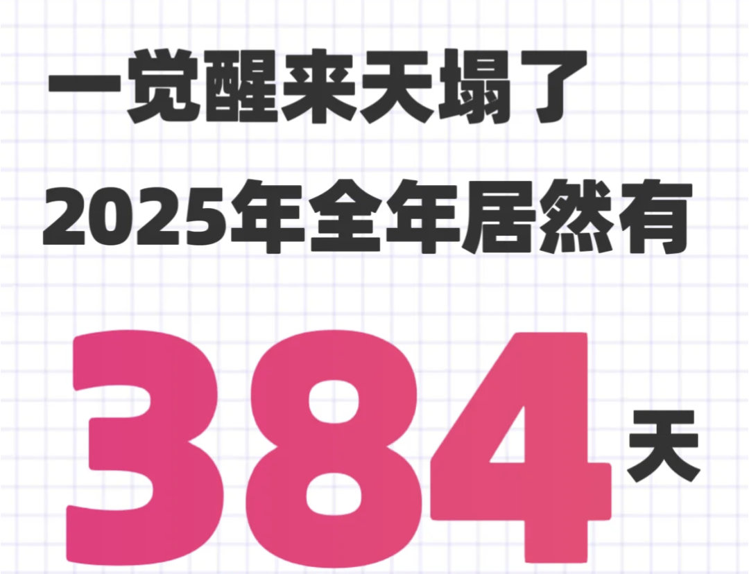 2025年居然有384天？震惊！！这说明什么！ 科技新一[超话]  