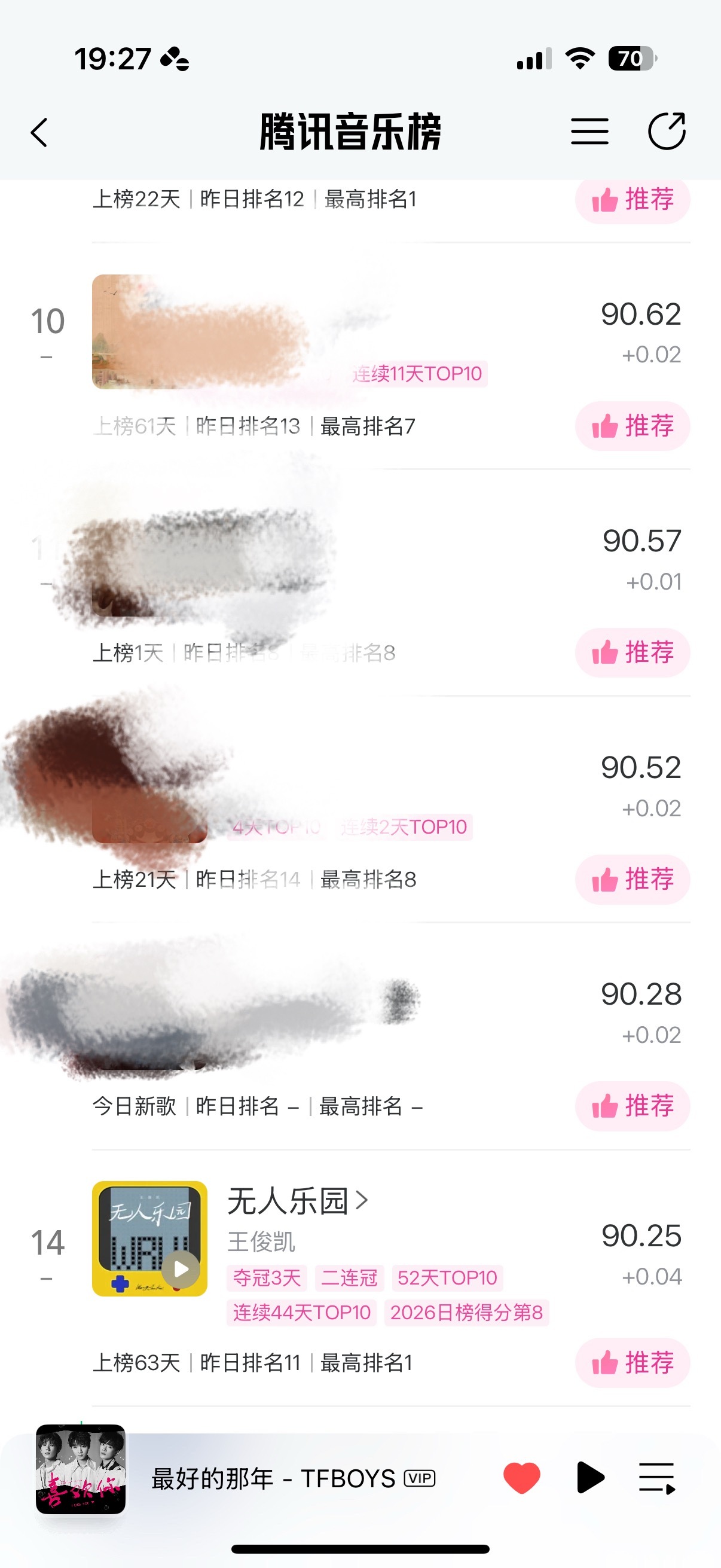 到点了！来送分！！今天的日榜差0.37到前十！积分攒到两三百或者更多的可以适当兑