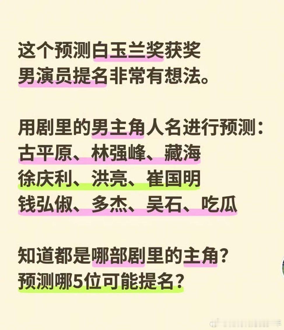 藏海传2断层第一今年白玉兰作品，考剧的出圈度程度，不说演员名字只说剧里人物的名字