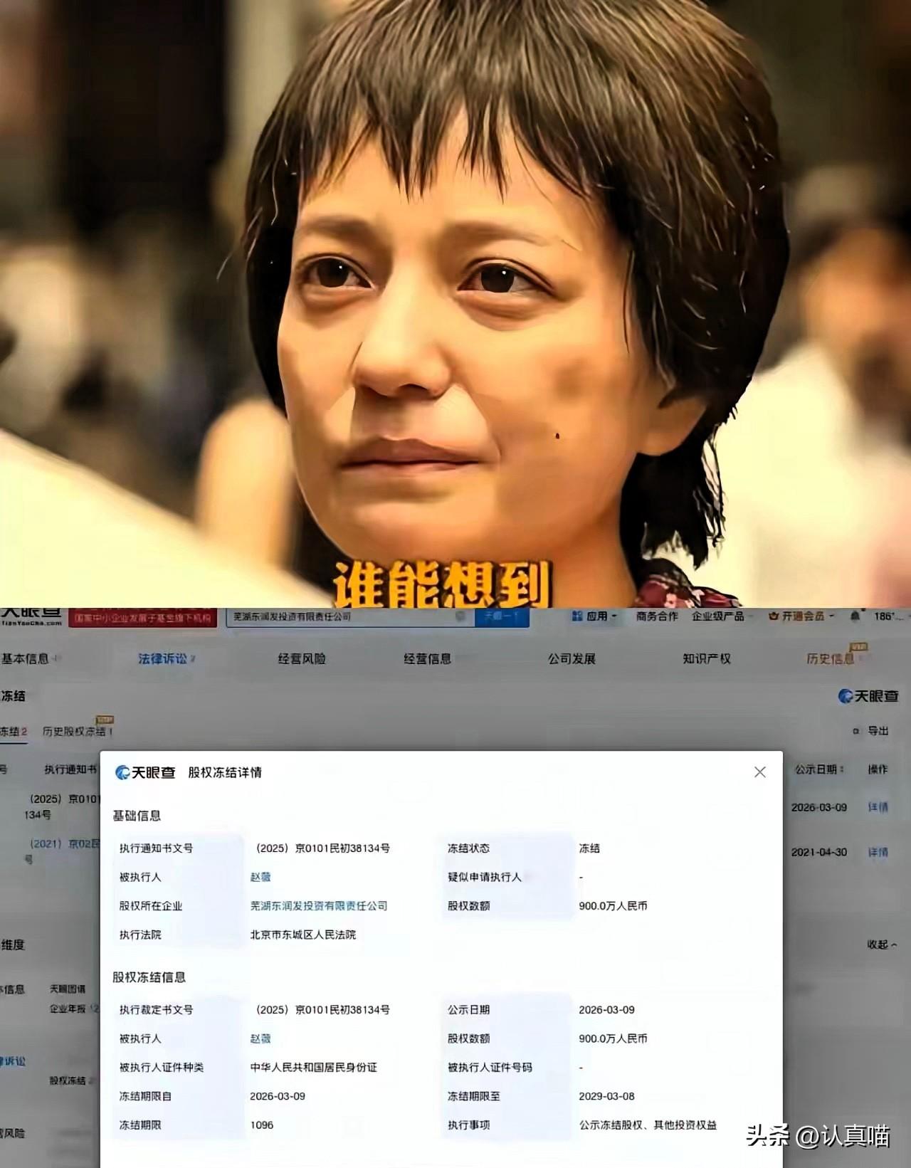 赵薇这回是彻底被“封”住了，再也翻不起大浪。
北京东城法院直接出手，将她在芜湖公