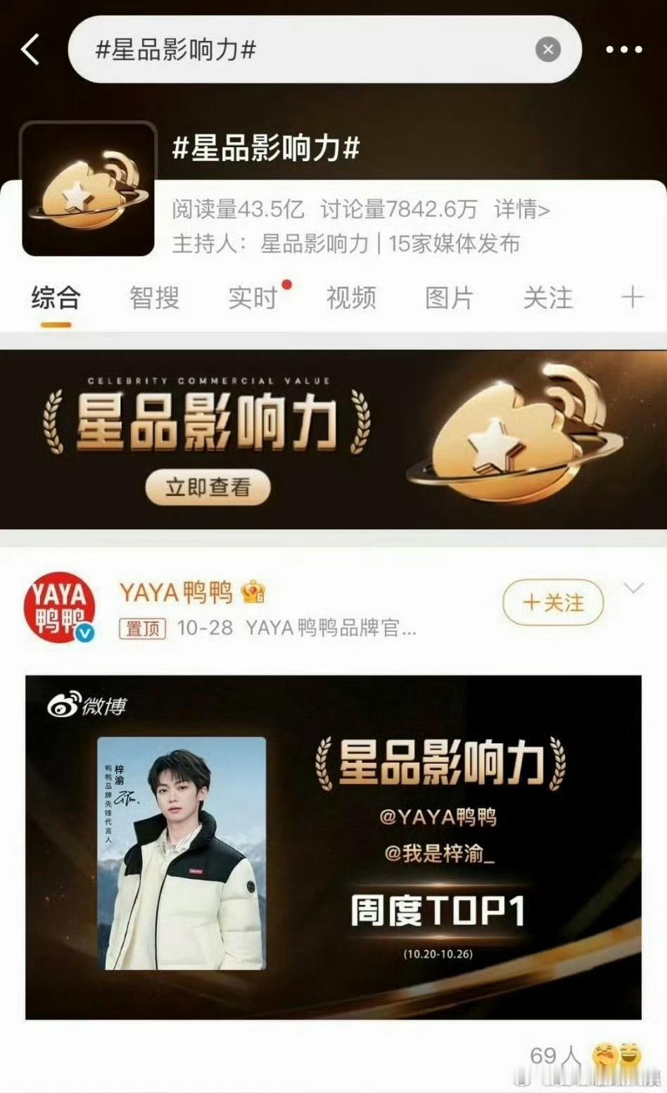 星品影响力把梓渝置顶了星品影响力置顶是梓渝星品影响力把梓渝置顶了，哇塞，[可爱]