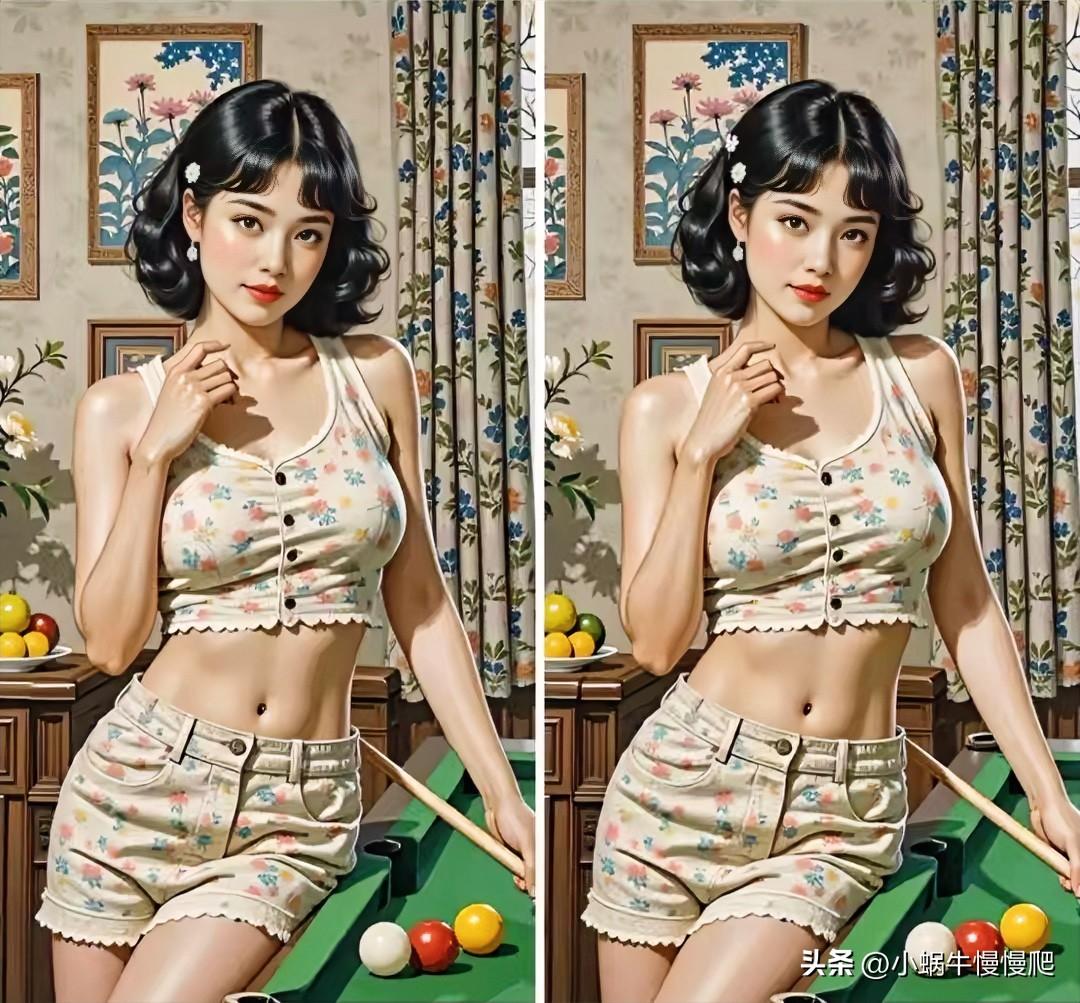 花间美人影，轻抚玉颈香
眼力大闯关，找到10处过关[灵光一闪]