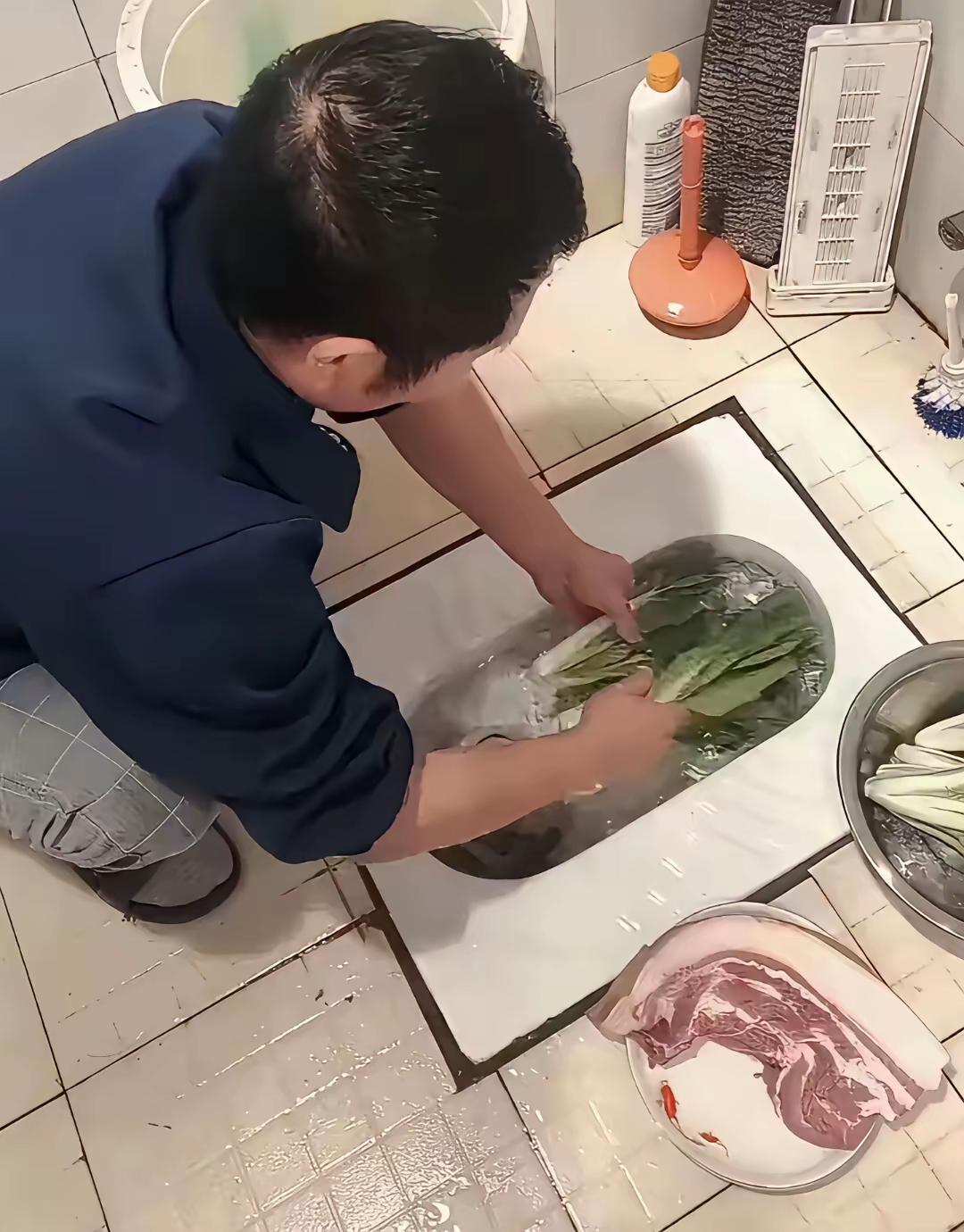 如果，我是说如果啊，马桶一次都没有用过接小便和大便，
专程用来洗菜方便……

炒