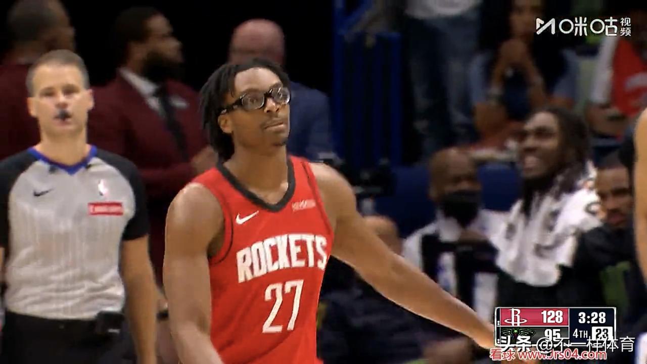 申京36+14+7+3+3，NBA火箭队134-102大胜鹈鹕队

今天早上七点