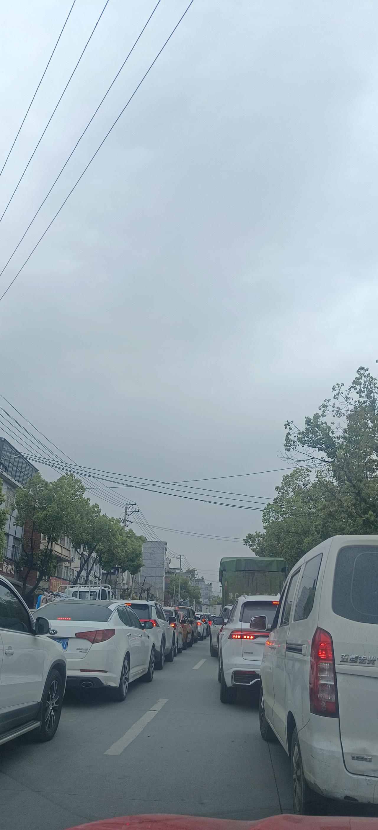 今早安康346国道枣园路段简直堵的不成样子，谁知道什么原因？可能是很多人赶在清明