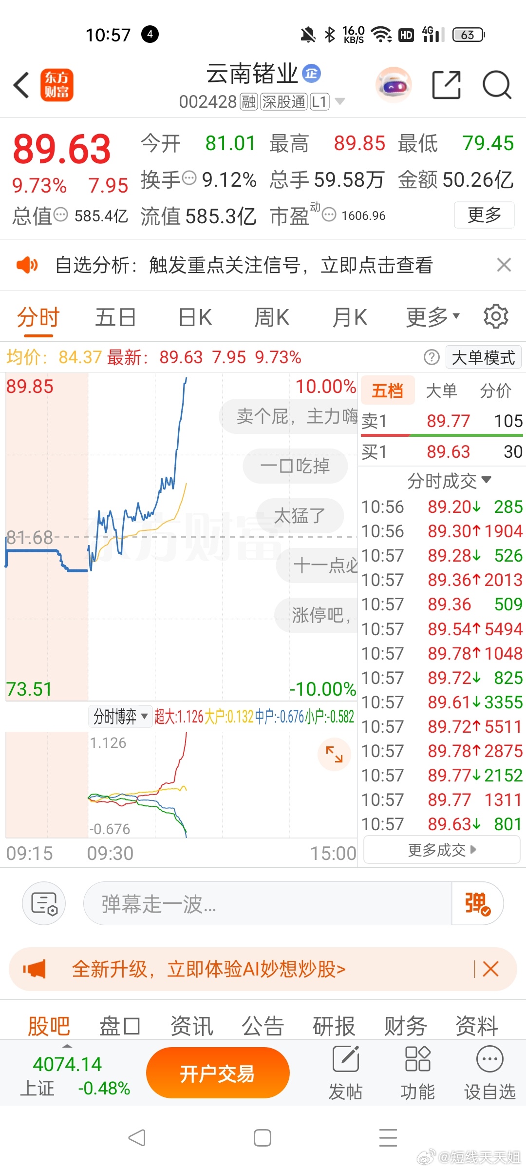 准备涨停云南 
