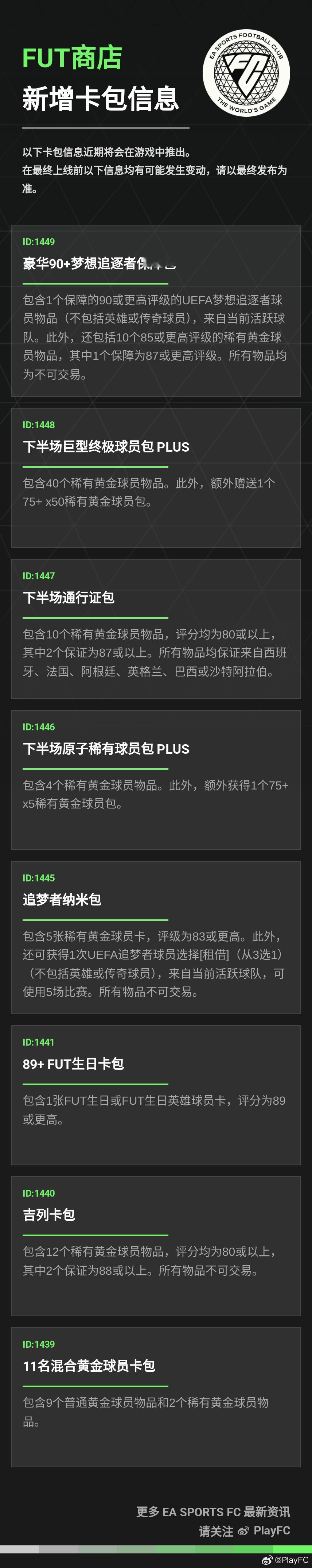 FC 25 Ultimate Team商店卡包迎来一大波更新。FC25 ​​​