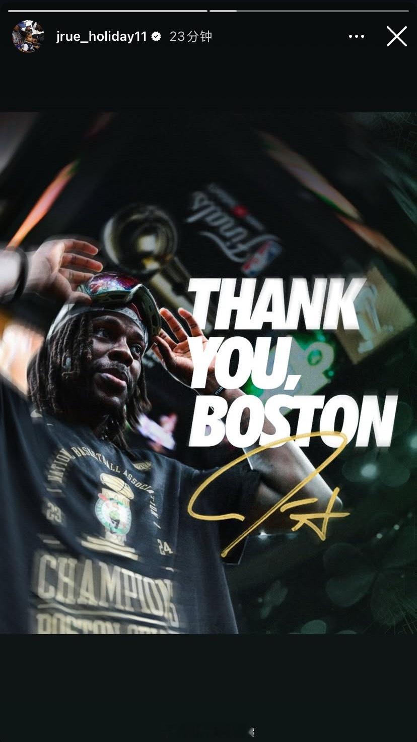 朱哥也发了：“Thank You Boston.” ​​​