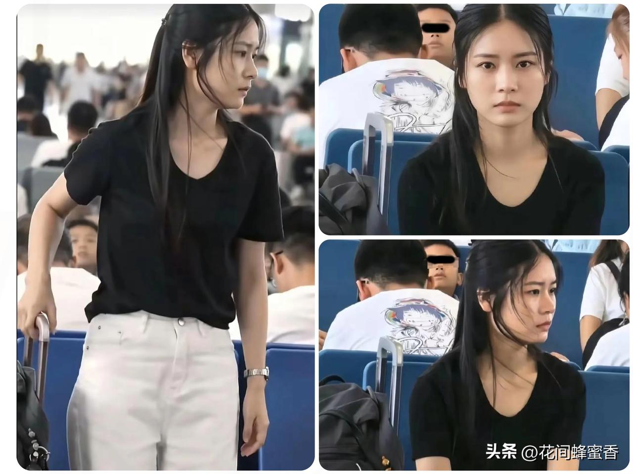 高铁素衣女孩走红，
简约素雅尽显东方美感…！
 
一张候车女生照片引发网友热议。