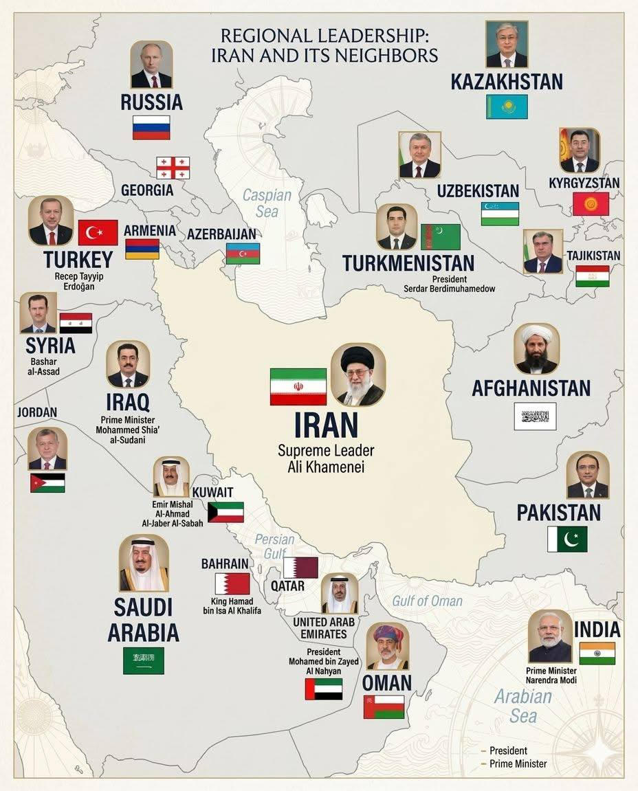 伊朗周边的地缘政治格局是世界上权力、文化和外交交汇最为复杂的地区之一。作为连接中