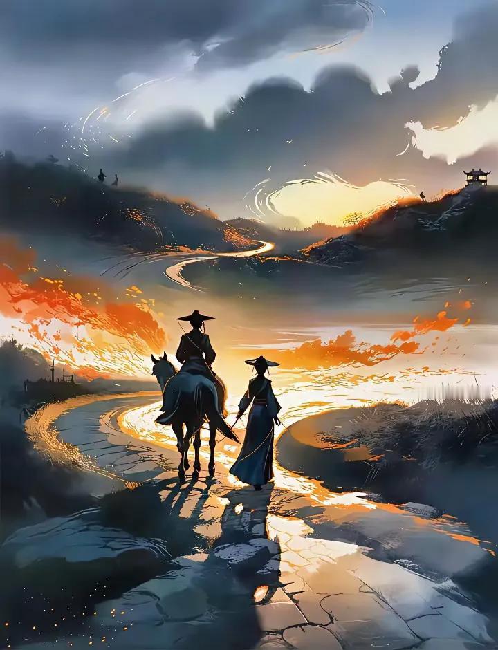 脑思手动常行路，
心远尘嚣静读书。
横批：《行路与读书》