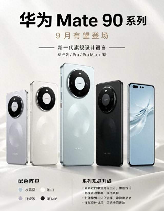 华为Mate90系列预测价格！四个版本，看看你的预算够不够