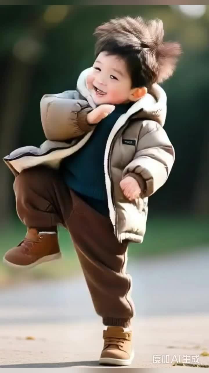 每次看到萌娃跳跃的瞬间，都感觉被一股纯真的力量击中。前几天去公园，就看到一个小萌