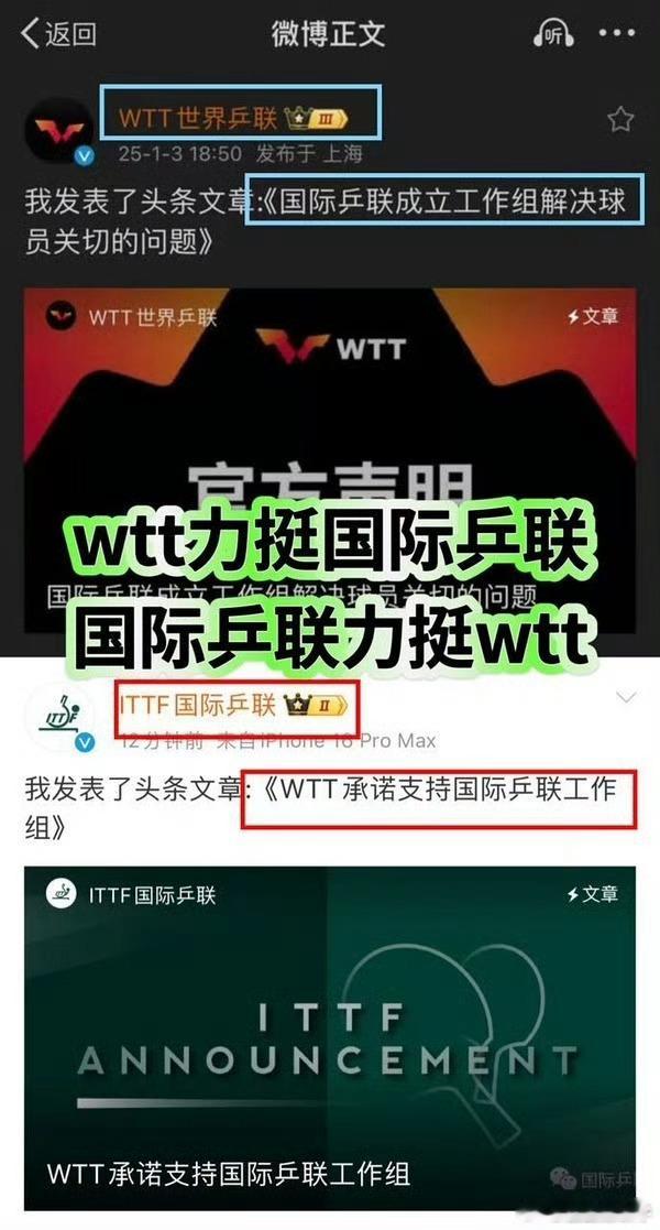 WTT支持国际乒联成立专组决定 每日一问：wtt历年财务报告啥时候出？ ？？ 