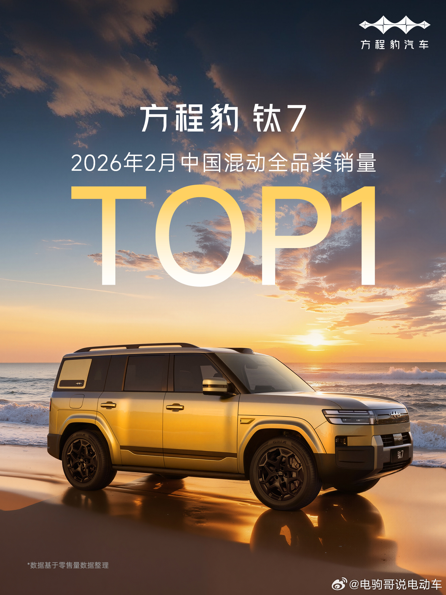 钛7斩获2月中国混动全品类销量TOP 1连续5个月蝉联「双冠军」钛7销量含金量真