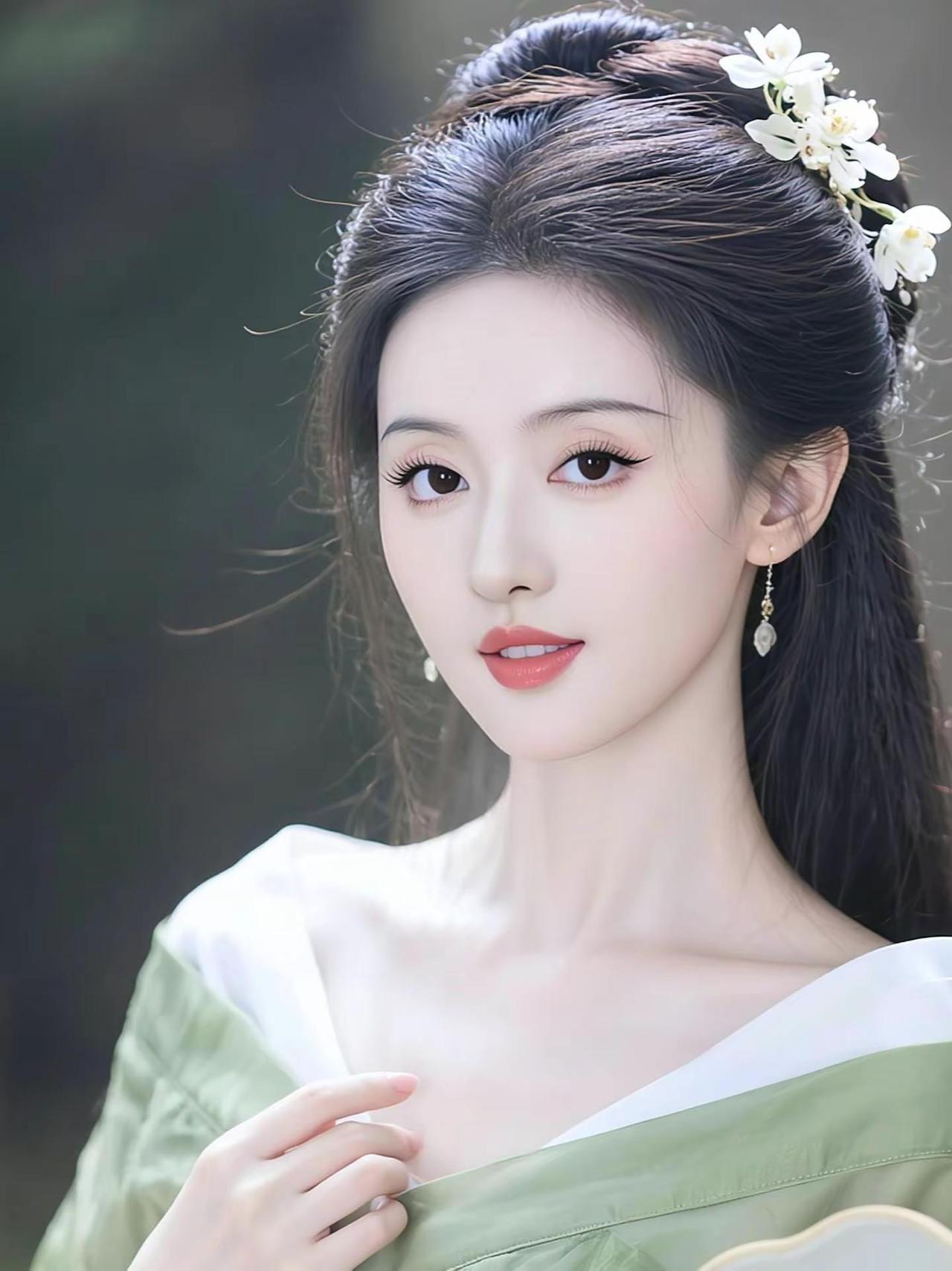 AI绿裳花颜照 ai创作