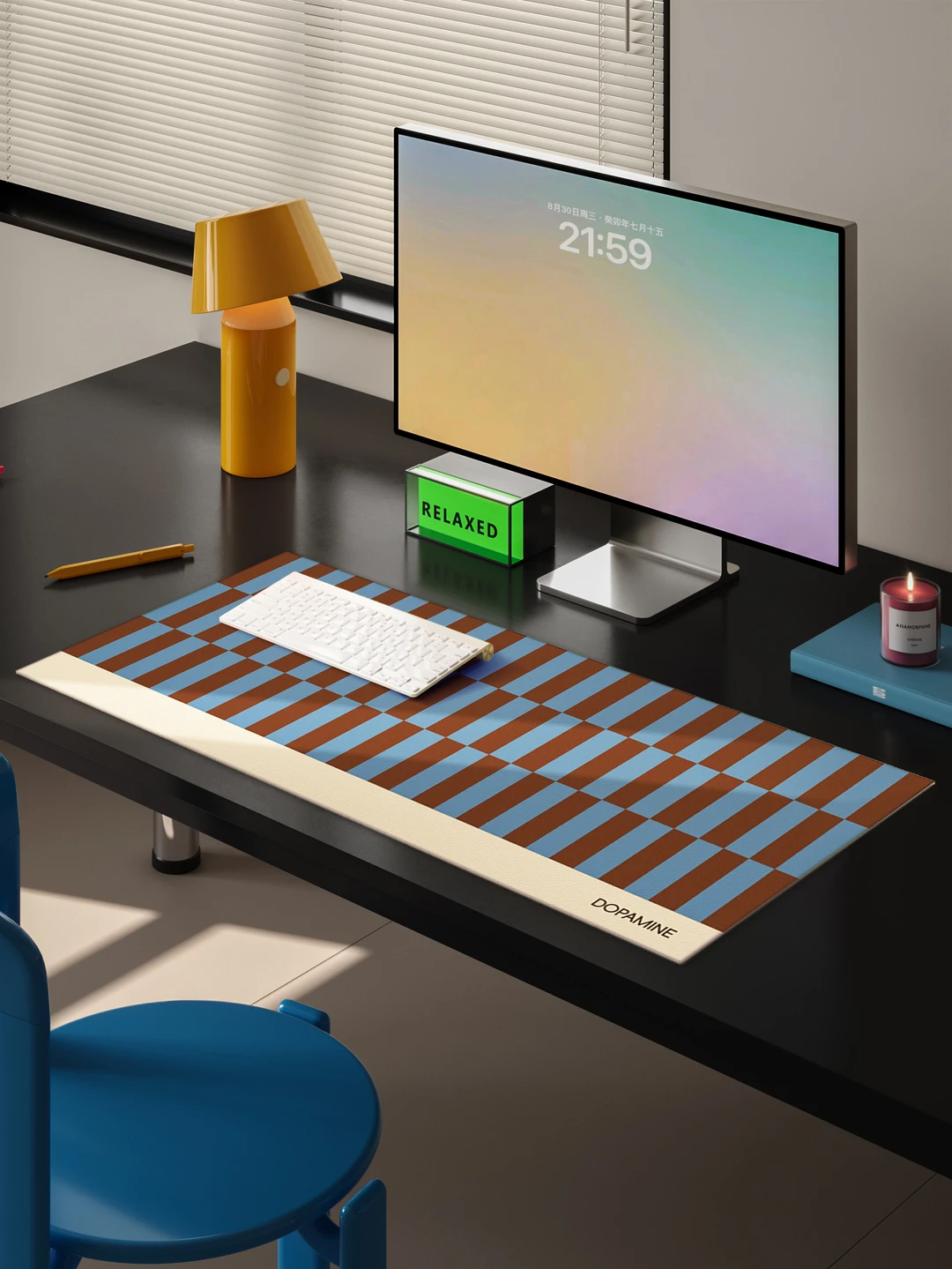 电竞人的本命鼠标垫！！中古蓝撞色好高级⚪️🔵