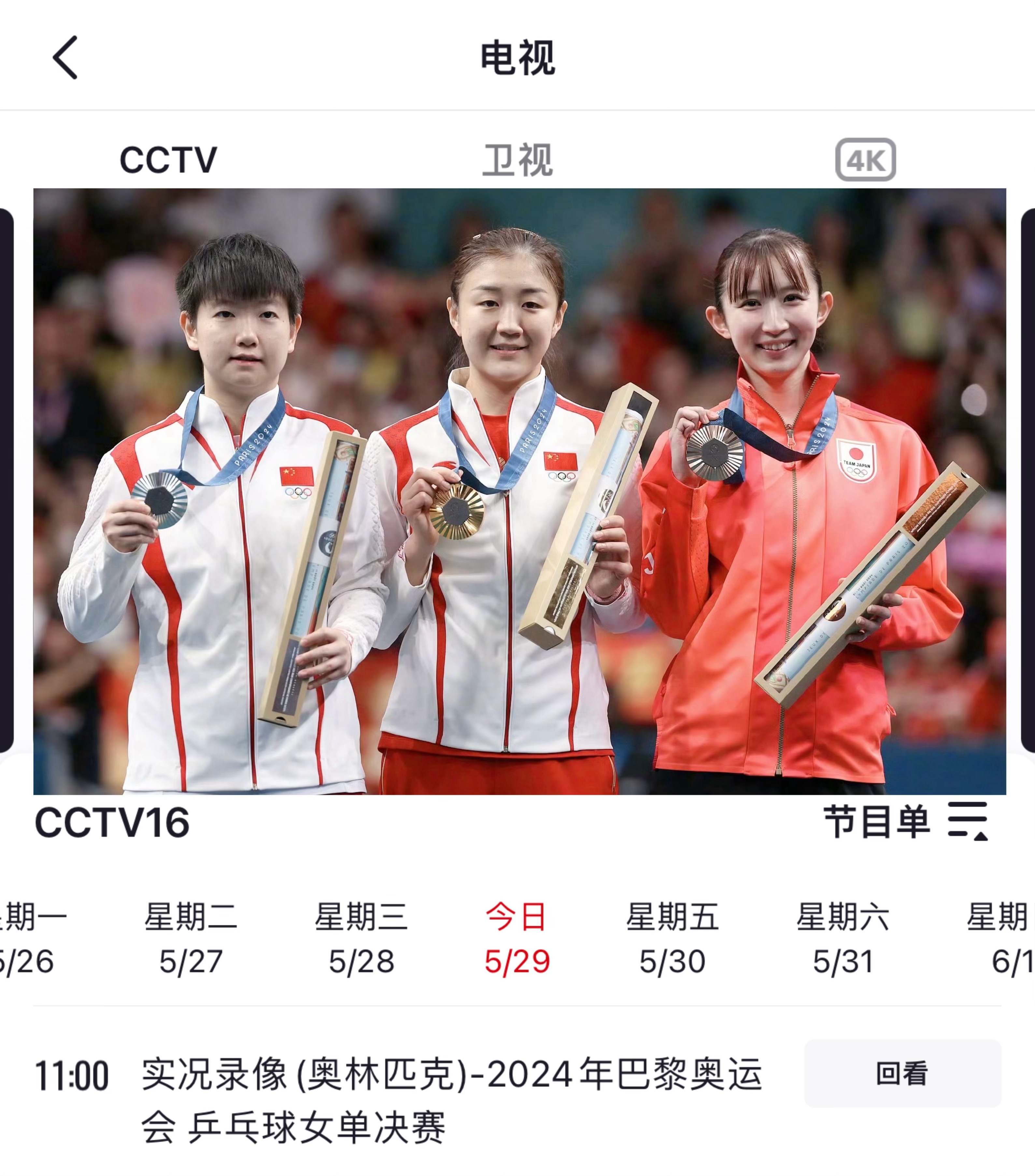陈梦 | 陈梦卫冕冠军 无聊就看看昨天央视CCTV16 巴黎奥运会 乒乓球女单决