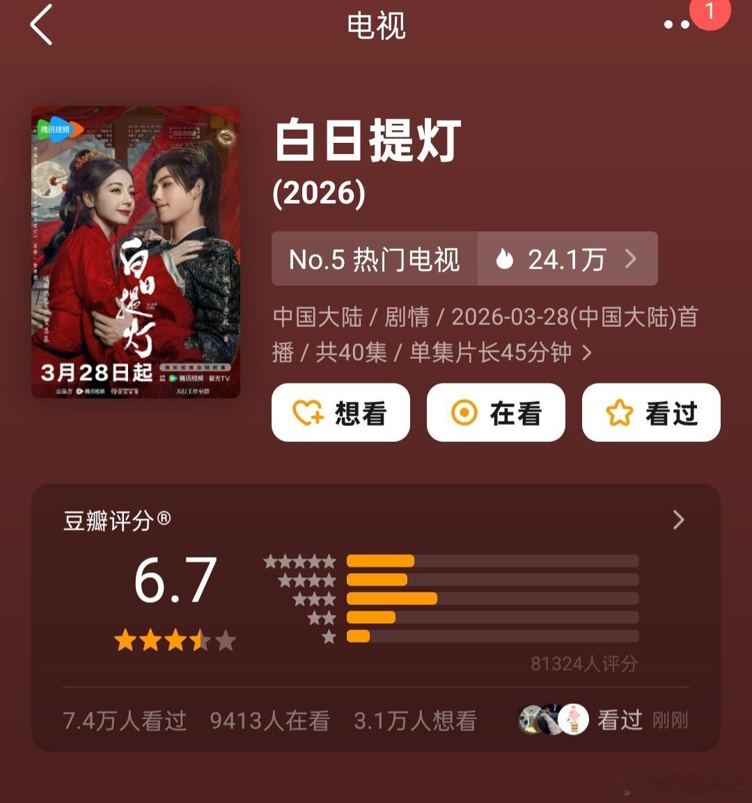 白日提灯豆瓣分开6.7分高了还是低了？白日提灯豆瓣开6.7分